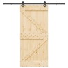 Porte coulissante NARVIK Naturel et noir 95 x 210 cm (213,5 cm) 645341645341