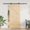Porte coulissante NARVIK Naturel et noir 95 x 210 cm (213,5 cm) 645342645342