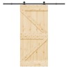 Porte coulissante NARVIK Naturel et noir 95 x 210 cm (213,5 cm) 645342645342