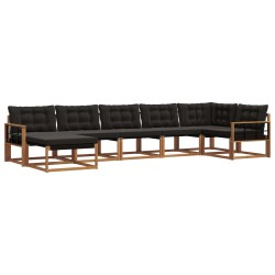 Ensemble de canapés d'extérieur 7 pcs Naturel et Noir 645343645343