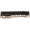 Ensemble de canapés d'extérieur 7 pcs Naturel et Noir 645343645343
