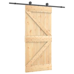 Porte coulissante Naturel et noir 95 x 210 cm 645344645344