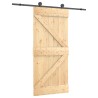 Porte coulissante Naturel et noir 95 x 210 cm 645344645344