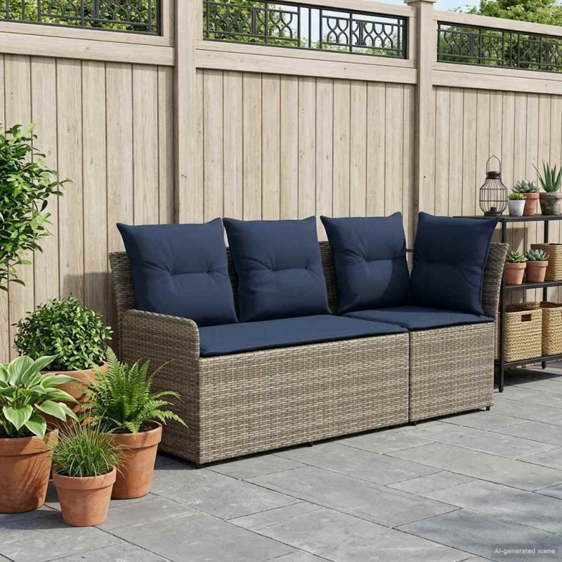 Sofa de jardin avec accoudoirs et sofa d'angle 2 Pièce Rotin PE 645346645346