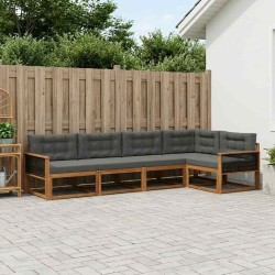 Ensemble de canapés d'extérieur 5 pcs Naturel et Anthracite 645350645350