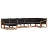 Ensemble de canapés d'extérieur 7 pcs Naturel et Noir 645355645355