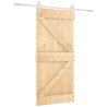 Porte coulissante Naturel et Blanc 95 x 210 cm 645356645356
