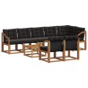 Ensemble de canapés d'extérieur 9 pcs Naturel et Noir 645361645361