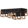 Ensemble de canapés d'extérieur 9 pcs Naturel et Noir 645361645361