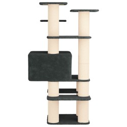 Arbre à chat avec poteaux à griffer en sisal Gris foncé 161 cm 645362645362