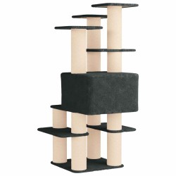 Arbre à chat avec poteaux à griffer en sisal Gris foncé 161 cm 645362645362