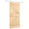 Porte coulissante Naturel et Blanc 95 x 210 cm 645365645365