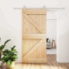 Porte coulissante Naturel et Blanc 95 x 210 cm 645366645366