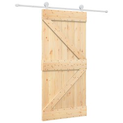 Porte coulissante Naturel et Blanc 95 x 210 cm 645366645366
