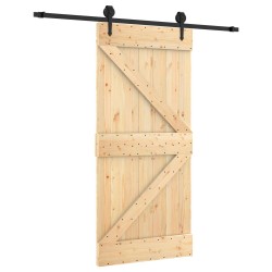 Porte coulissante Naturel et noir 95 x 210 cm 645367645367