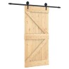 Porte coulissante Naturel et noir 95 x 210 cm 645367645367