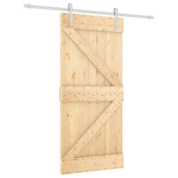 Porte coulissante Naturel et Blanc 95 x 210 cm 645368645368