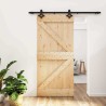 Porte coulissante Naturel et noir 95 x 210 cm 645370645370
