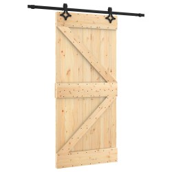 Porte coulissante Naturel et noir 95 x 210 cm 645370645370