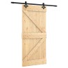 Porte coulissante Naturel et noir 95 x 210 cm 645370645370