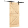 Porte coulissante Naturel et noir 95 x 210 cm 645371645371