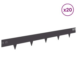 Bordure de Pelouse 20 pcs 100 x 12 cm Acier Noir 645373645373