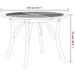 Table de jardin Ø 110 cm Bois d'acacia solide 645375645375