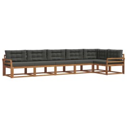 Ensemble de canapés d'extérieur 6 pcs Naturel et Anthracite 645376645376