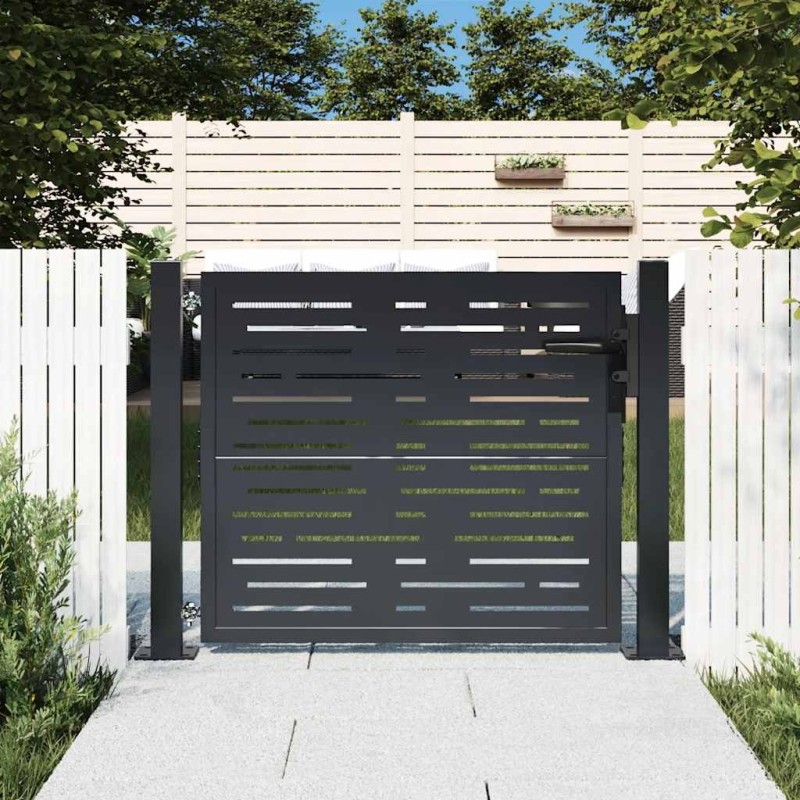 Portail de jardin Anthracite 100x100 cm Acier Design carré 645377645377