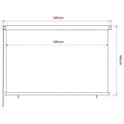 Store roulant d'extérieur 225 (l) x 140 (H) cm marron 645378645378