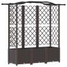 Lit Élevé avec Treillis et Toit Marron 163 x 40 x 138 cm PP 645379645379