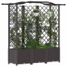 Lit Élevé avec Treillis et Toit Marron 163 x 40 x 138 cm PP 645379645379