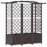 Lit Élevé avec Treillis et Toit Marron 163 x 40 x 138 cm PP 645379645379