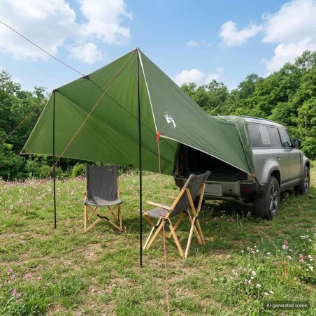 Auvent de véhicule Vert 518 x 580 x 215 cm Polyester et Acier 645380645380