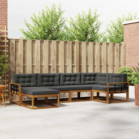 Ensemble de canapés d'extérieur 6 pcs Naturel et Anthracite 645382645382