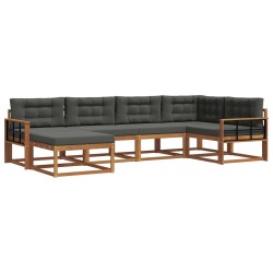 Ensemble de canapés d'extérieur 6 pcs Naturel et Anthracite 645382645382