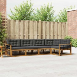 Ensemble de canapés d'extérieur 5 pcs Naturel et Anthracite 645386645386