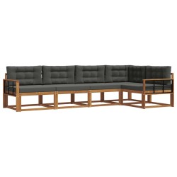 Ensemble de canapés d'extérieur 5 pcs Naturel et Anthracite 645386645386