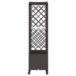 Lit Élevé avec Treillis et Toit Marron 163 x 40 x 144 cm PP 645390645390