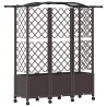 Lit Élevé avec Treillis et Toit Marron 163 x 40 x 144 cm PP 645390645390