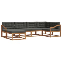 Ensemble de canapés d'extérieur 6 pcs Naturel et Anthracite 645393645393