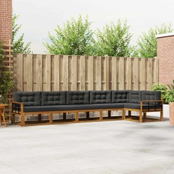 Ensemble de canapés d'extérieur 6 pcs Naturel et Anthracite 645394645394