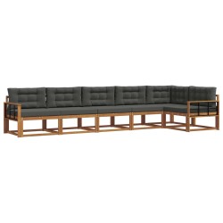 Ensemble de canapés d'extérieur 6 pcs Naturel et Anthracite 645394645394