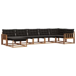 Ensemble de canapés d'extérieur 7 pcs Naturel et Noir 645399645399