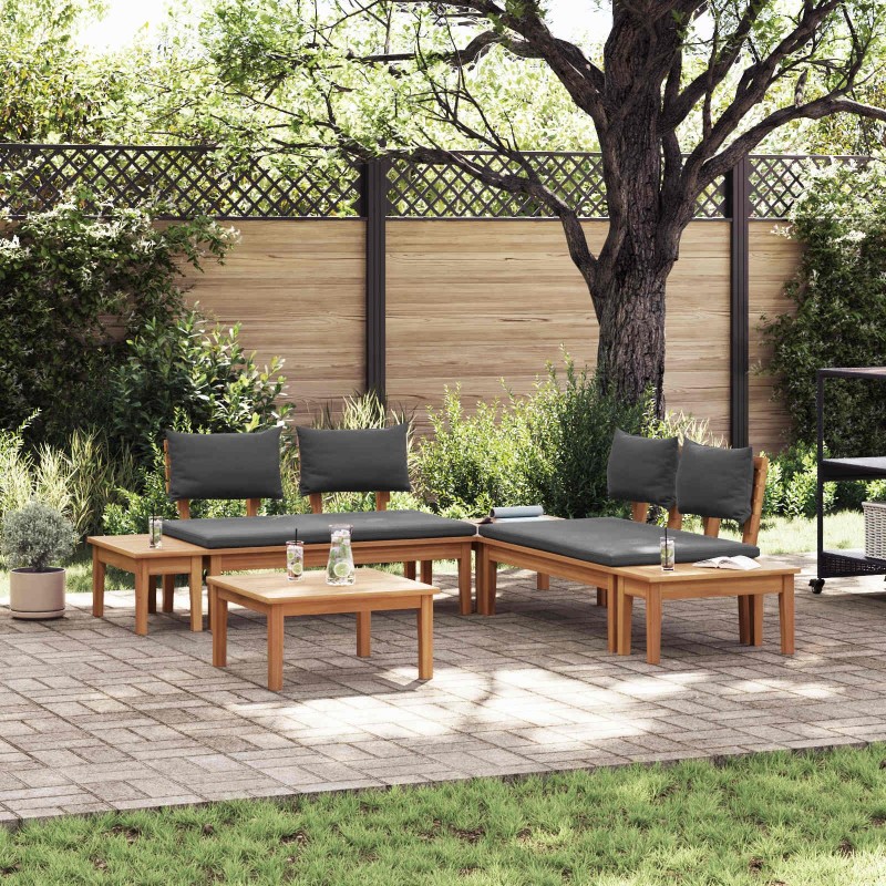 Ensemble de canapé de jardin 3 pcs Marron et gris 645401645401