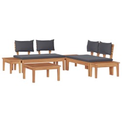 Ensemble de canapé de jardin 3 pcs Marron et gris 645401645401