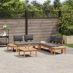 Ensemble de canapé de jardin 3 pcs Marron et gris 645401645401