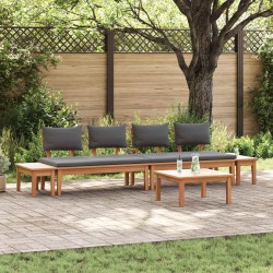 Ensemble de canapé de jardin 5 pcs Marron et gris 645402645402
