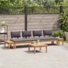Ensemble de canapé de jardin 5 pcs Marron et gris 645402645402