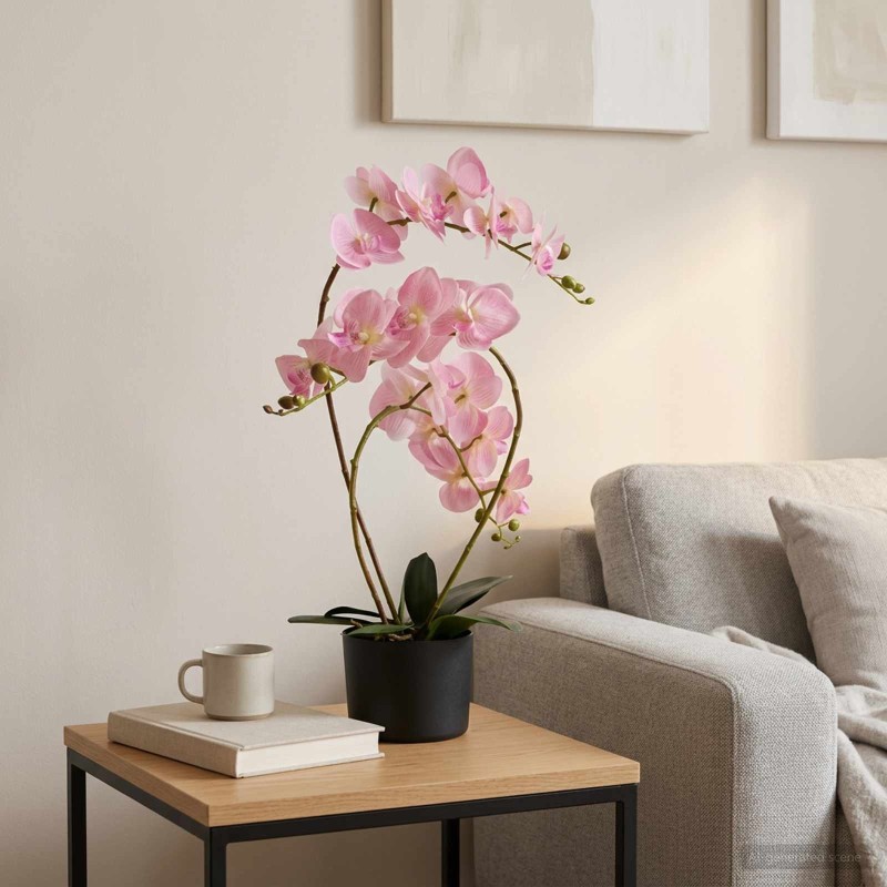 Plante orchidée artificielle avec pot Rose 45 x 15 x 65 cm 645404645404
